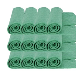 MR RAG 40x40cm GREEN edgeless 380GSM mikrofibra zielona bezszwowa 12-pack