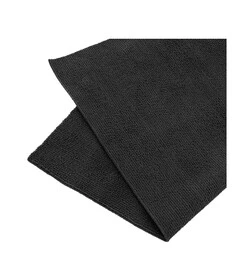 MR RAG 40x40cm BLACK edgeless 380GSM mikrofibra czarna bezszwowa 12-pack