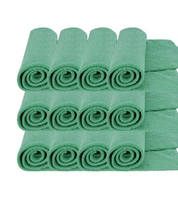 MR RAG 40x40cm GREEN edgeless 380GSM mikrofibra zielona bezszwowa 12-pack