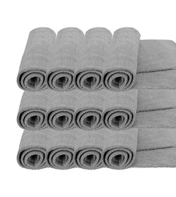 MR RAG 40x40cm GREY edgeless 380GSM mikrofibra szara bezszwowa 12-pack