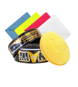 Soft99 Kiwami Extreme Gloss Black Hard Wax zestaw - wosk do ciemnych lakierów