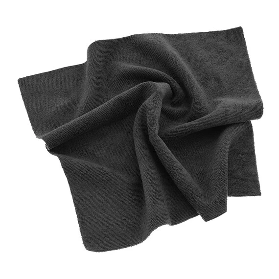 MR RAG 40x40cm BLACK edgeless 380GSM mikrofibra czarna bezszwowa 12-pack