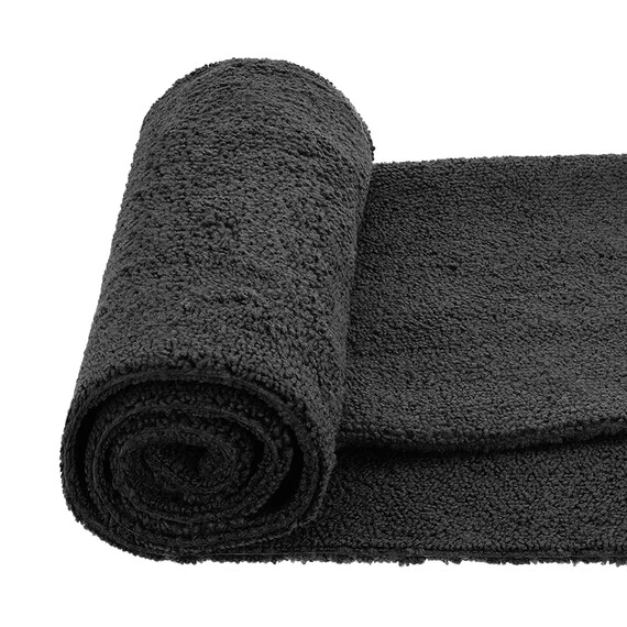 MR RAG 40x40cm BLACK edgeless 380GSM mikrofibra czarna bezszwowa 12-pack