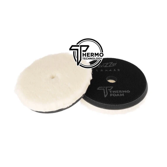 ZviZZer PRO THERMO WOOL PAD BLACK FOR ROTARY (SOFT) 140/30/125mm - pad polerski z naturalnej wełny