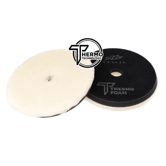 ZviZZer PRO THERMO WOOL PAD BLACK FOR ROTARY (SOFT) 160/30/150mm - pad polerski z naturalnej wełny