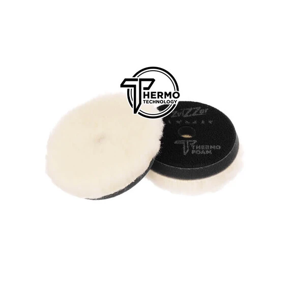 ZviZZer PRO THERMO WOOL PAD BLACK FOR ROTARY (SOFT) 90/30/80mm - pad polerski z naturalnej wełny