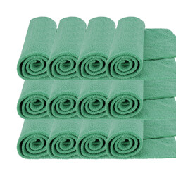 MR RAG 40x40cm GREEN edgeless 380GSM mikrofibra zielona bezszwowa 12-pack
