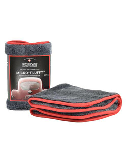 SWISSVAX MICRO-FLUFFY Ręcznik z długim włosiem (antracyt/czerwony)