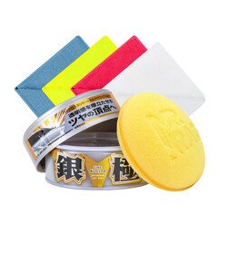 Soft99 Kiwami Extreme Gloss Light Hard Wax 200g zestaw - wosk do jasnych lakierów