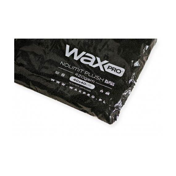WaxPRO NoLimit Plush Black 420gsm 40x40cm - mikrofibra bezszwowa