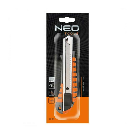 Neo Tools Nóż z ostrzem łamanym 18mm, metalowy korpus