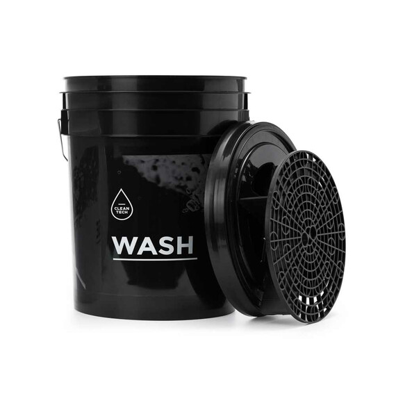 Cleantech Wiadro Czarne WASH + separator + pokrywa SET