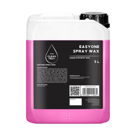 CleanTech EasyOne Spray Wax 5L - płynny wosk syntetyczny