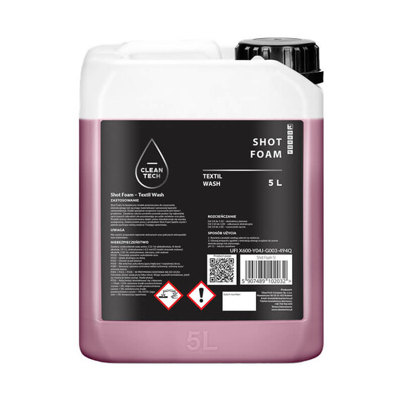 CleanTech Shot Foam 5L - środek do prania tapicerki