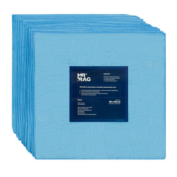 MR RAG 40x40cm BLUE 380GSM mikrofibra niebieska 12-pack