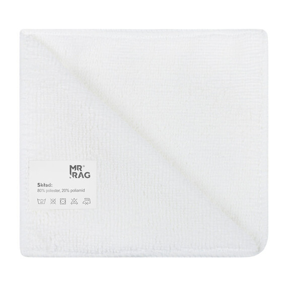MR RAG 30x30cm white 250gsm mikrofibra biała