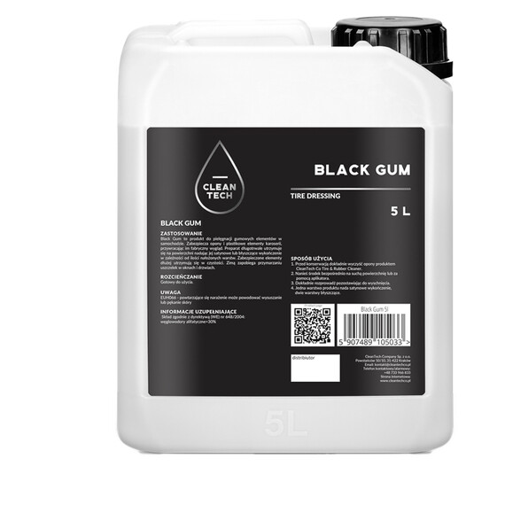 CleanTech Black Gum 5l - dressing do opon i plastików zewnątrznych