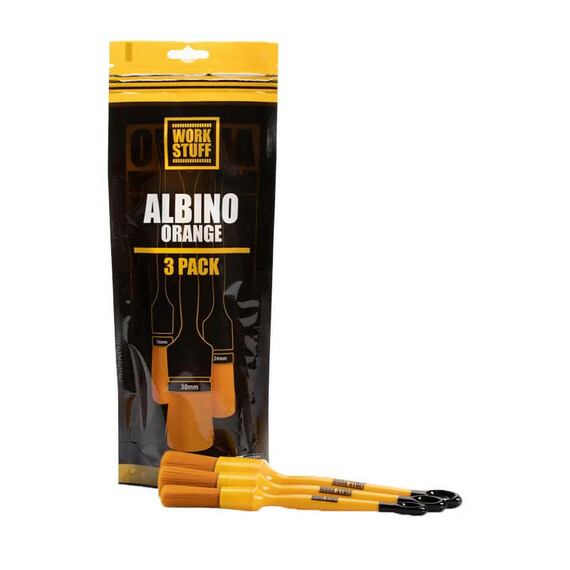 Work Stuff Detailing Brush Albino Orange 3 Pack - zestaw pędzelków detailingowych