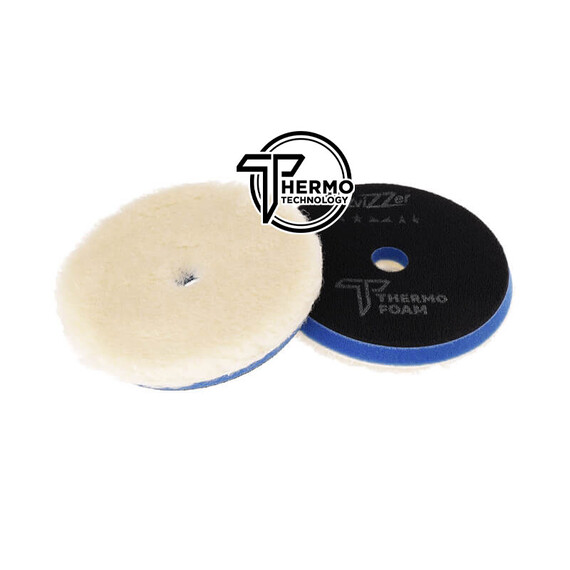 ZviZZer PRO THERMO WOOL PAD BLUE FOR ROTARY (MEDIUM) 140/30/125mm - pad polerski z naturalnej wełny