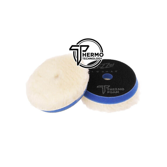 ZviZZer PRO THERMO WOOL PAD BLUE FOR ROTARY (MEDIUM) 90/30/80mm - pad polerski z naturalnej wełny