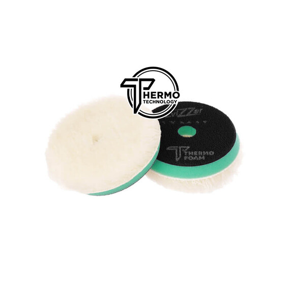 ZviZZer PRO THERMO WOOL PAD GREEN FOR ROTARY (HARD) 90/30/80mm - pad polerski z naturalnej wełny