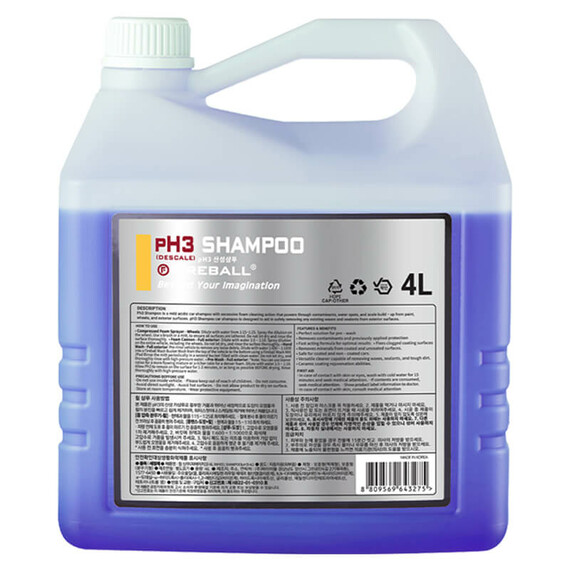 FIREBALL PH3 SHAMPOO 4L - skoncentrowany szampon o kwaśnym pH