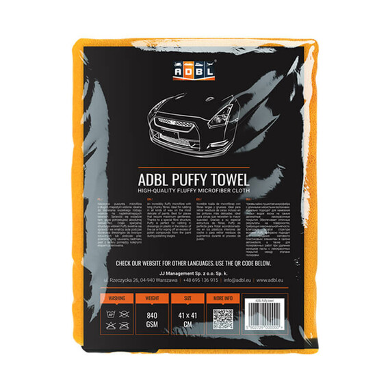ADBL Puffy Towel 840gsm 41x41cm - mikrofibra do docierania wosków