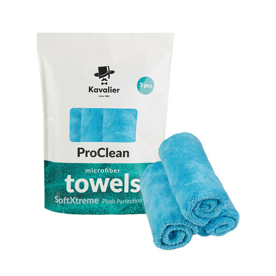 Kavalier ProClean Microfiber Towel SoftXtreme Plush Perfection 500 41x41cm 3pack - uniwersalny ręcznik z mikrofibry
