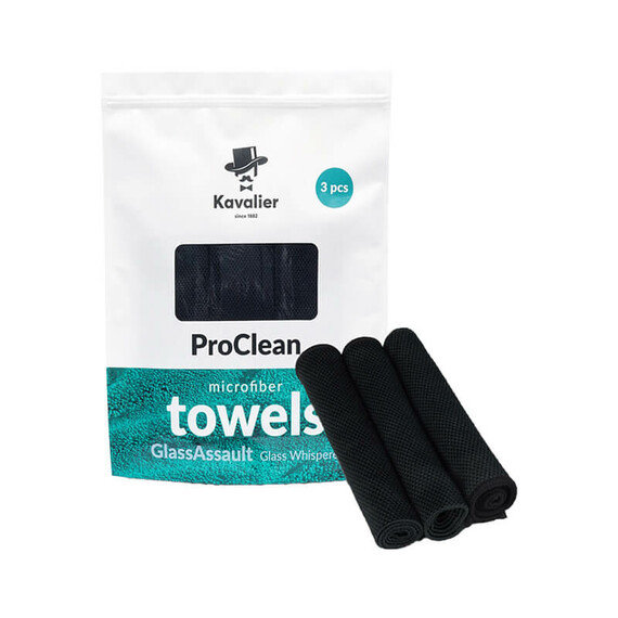 Kavalier ProClean Microfiber Towel Glass Whisperer 41x41cm 3pack - ręcznik z mikrofibry do szyb