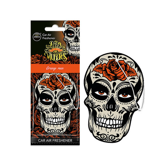 AROMA Muertos Orange Man Skull - zawieszka zapachowa