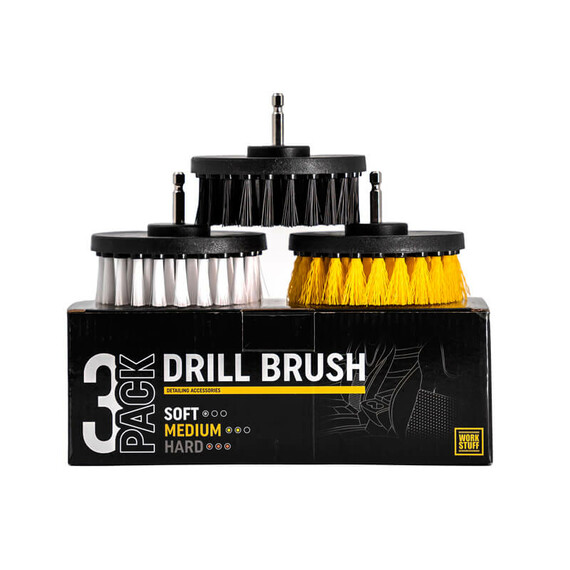 Work Stuff Drill Brush 3-pack - zestaw szczotek na wkrętarkę