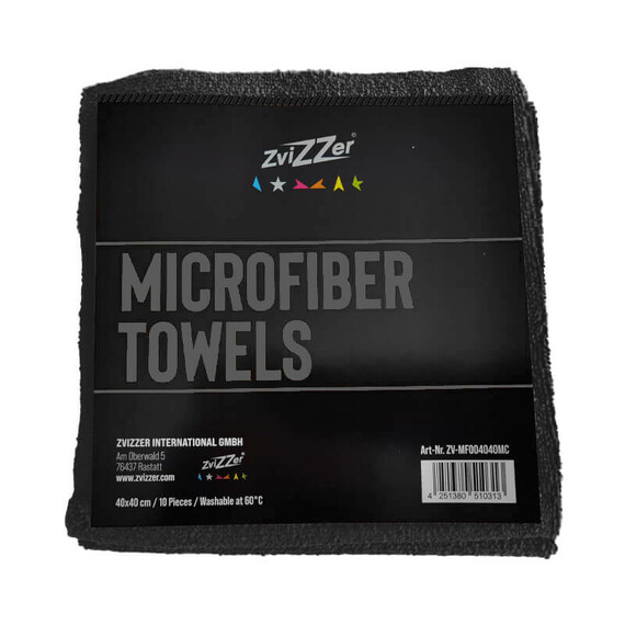 ZviZZer Microfiber Cloth Black 10 pieces mikrofibra bezszwowa