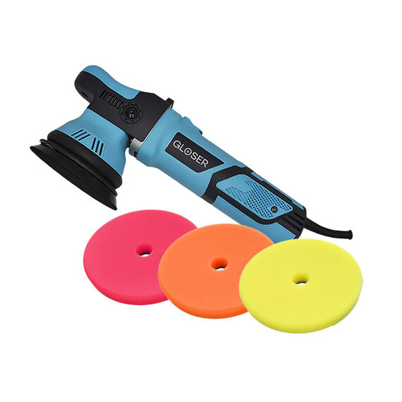 GLOSER DA 9mm maszyna polerska z zestawem padów ZviZZer THERMO TRAPEZ PADS
