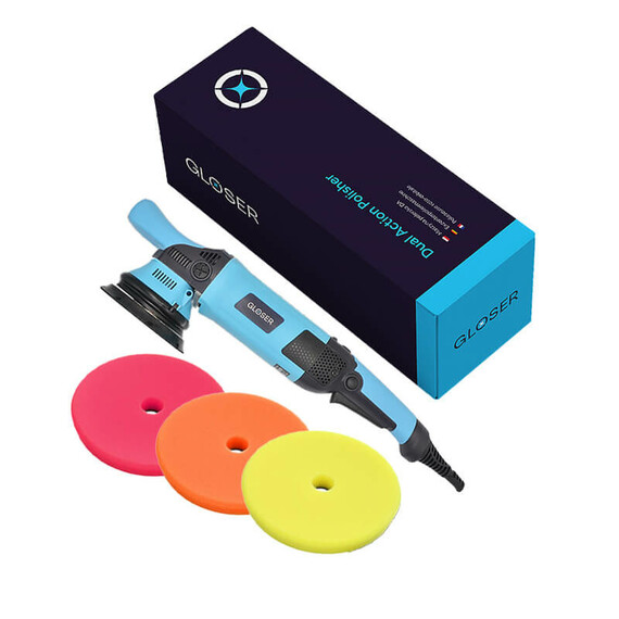 GLOSER DA 15mm Maszyna Polerska Dual Action + zestaw padów ZviZZer THERMO TRAPEZ PAD'Z
