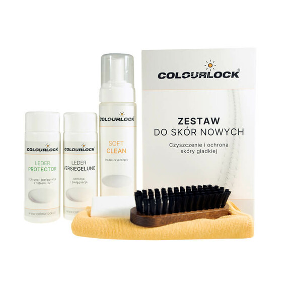 Colourlock zestaw do czyszczenia skóry z mleczkiem pielęgnującym SOFT