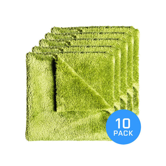 FX PROTECT GRASSY GREEN BOA MICROFIBER TOWEL 40x40cm 500 g/m2 - zestaw 10 bezszwowych mikrofibr do docierania wosków, sealantów, qd