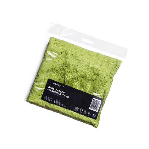 FX PROTECT GRASSY GREEN BOA MICROFIBER TOWEL 40x40cm 500 g/m2 - zestaw 10 bezszwowych mikrofibr do docierania wosków, sealantów, qd