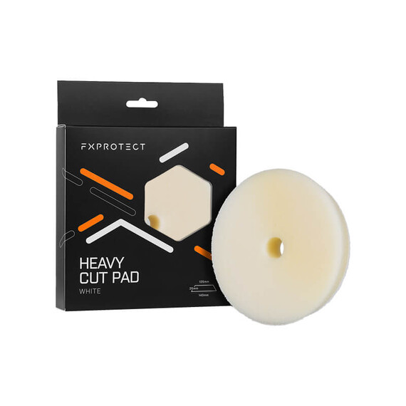 FX PROTECT HEAVY CUT PAD WHITE 125/140mm - biały mocno tnący pad polerski