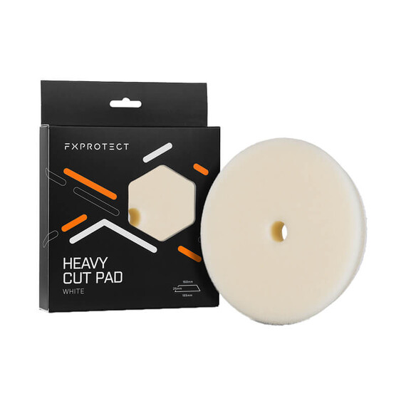 FX PROTECT HEAVY CUT PAD WHITE 150/165mm - biały mocno tnący pad polerski