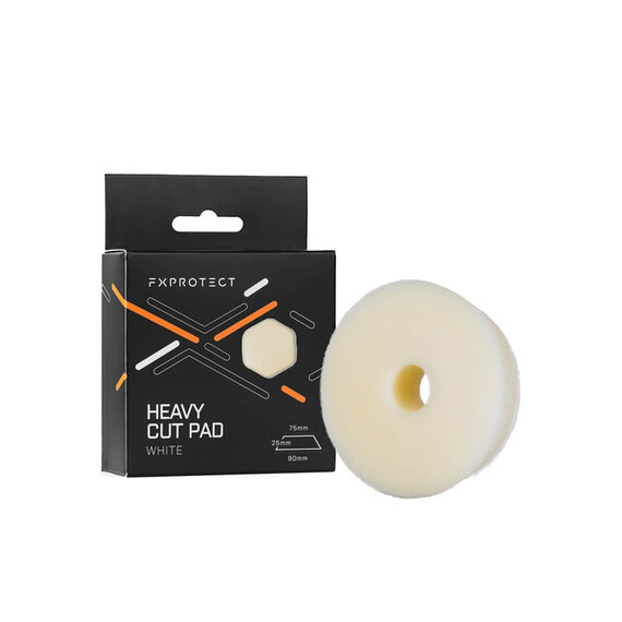 FX PROTECT HEAVY CUT PAD WHITE 75/90mm - biały mocno tnący pad polerski
