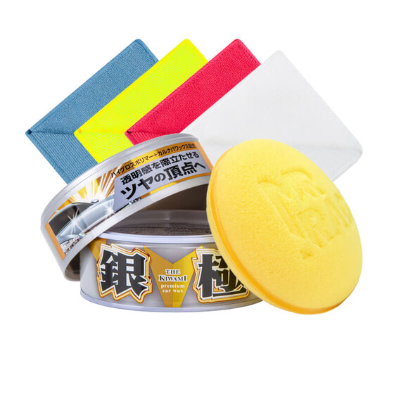 Soft99 Kiwami Extreme Gloss Light Hard Wax 200g zestaw - wosk do jasnych lakierów