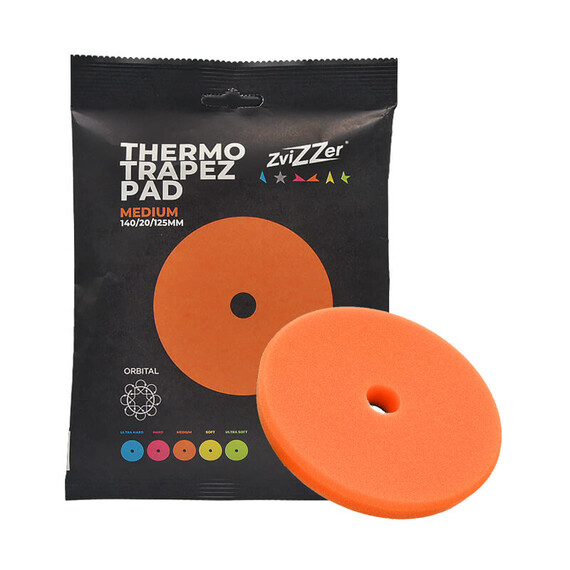 ​ZviZZer THERMO TRAPEZ PAD ORANGE MEDIUM 140/20/125, pomarańczowa gąbka polerska do one stepa
