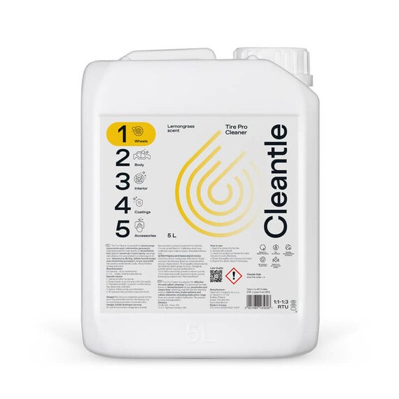 Cleantle Tire Pro Cleaner 5L - środek do czyszczenia opon i elementów gumowych