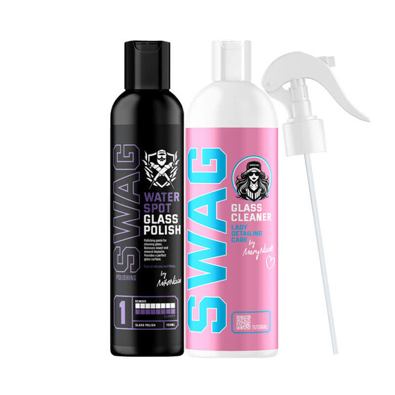 SWAG Lady Glass Cleaner 500ml + Water Spot Glass Polish 150ml - walentynkowy zestaw