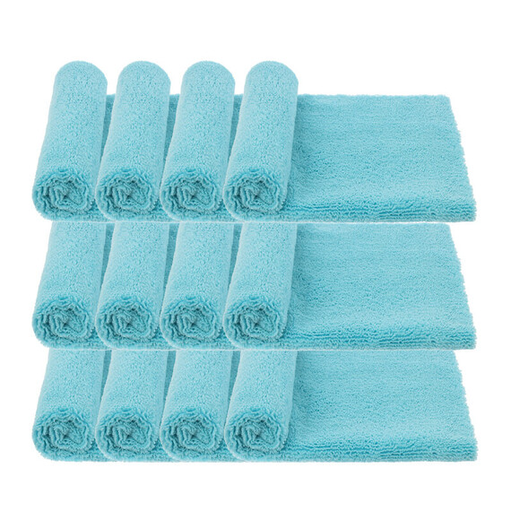 MR RAG 40x40cm TURQUOISE TWOPILE Edgeless - mikrofibra bezszwowa o dwóch długościach włosia 12-pack
