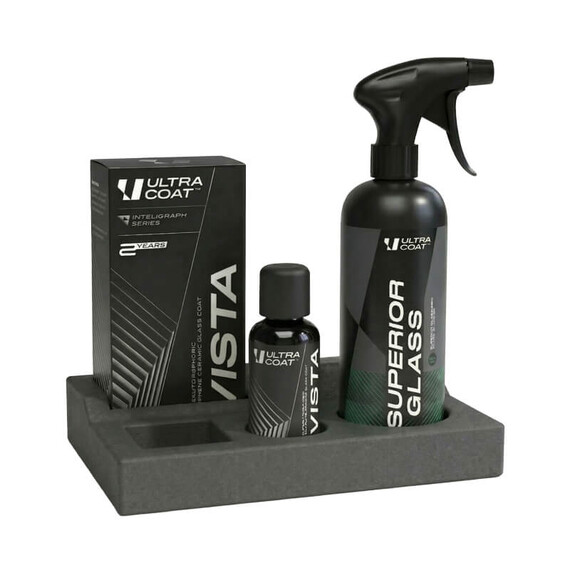 Ultracoat Vista 30ml + Superior Glass 500ml - zestaw powłoka do szkła i hydrofobowy płyn do szyb