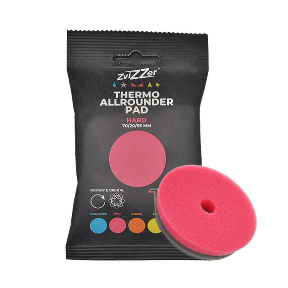 ​ZviZZer THERMO ALL-ROUNDER PAD RED HARD 70/20/55, czerwona gąbka polerska tnąca