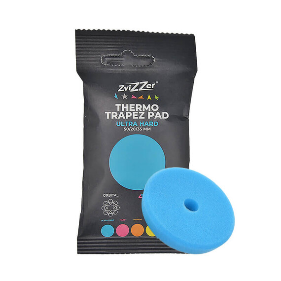 ​ZviZZer THERMO TRAPEZ PAD BLUE ULTRA HARD 50/20/35, niebieska gąbka polerska mocno tnąca