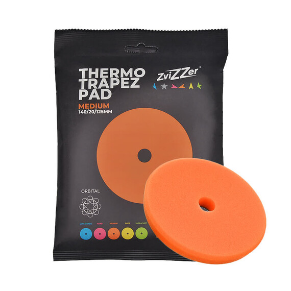 ​ZviZZer THERMO TRAPEZ PAD ORANGE MEDIUM 140/20/125, pomarańczowa gąbka polerska do one stepa