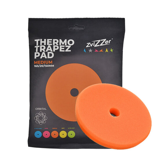 ​ZviZZer THERMO TRAPEZ PAD ORANGE MEDIUM 165/20/150, pomarańczowa gąbka polerska do one stepa